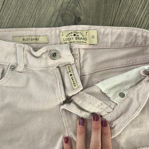 Light pink jean shorts
